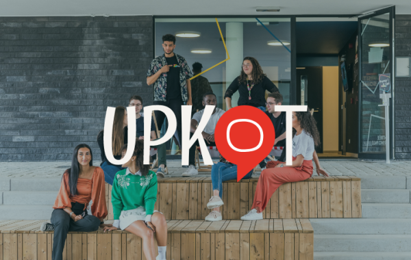 Logo van Upkot – studentenhuisvesting door Upgrade Estate in Belgische steden.