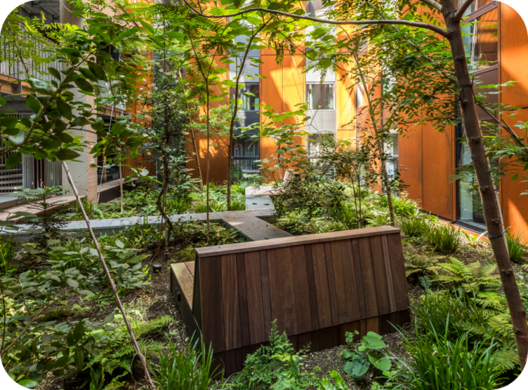 Biodiverse belevingstuine in een project van Upgrade Estate