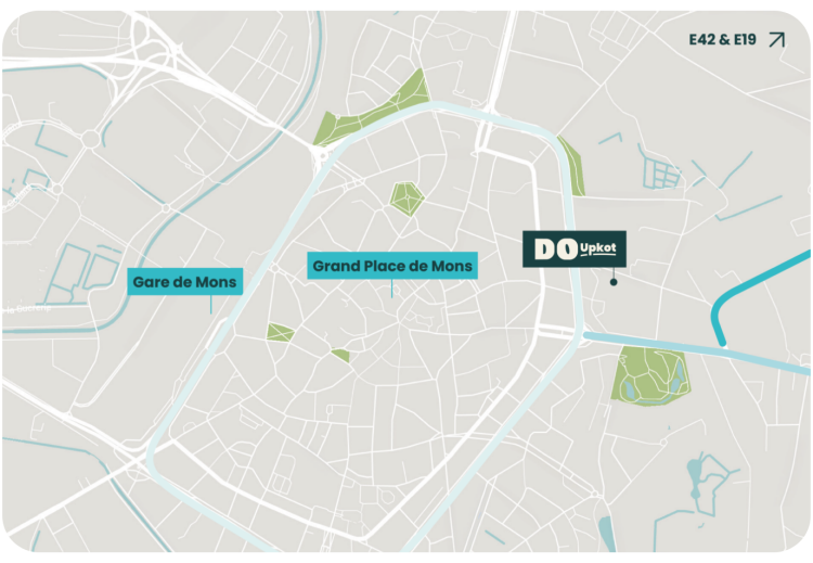 Locatiemap van waar de Do Upkot kantoorruimtes zich bevinden.