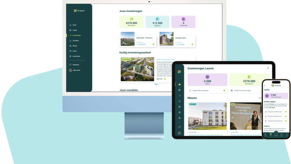 Visual My Upgrade – digitaal investeerdersportaal van Upgrade Estate.