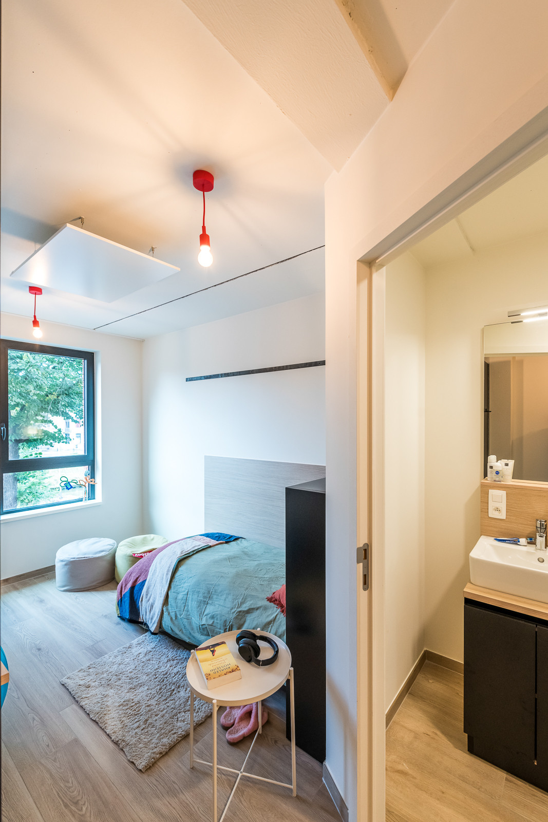 Ingerichte kamer in studentenhuis Field Upkot.