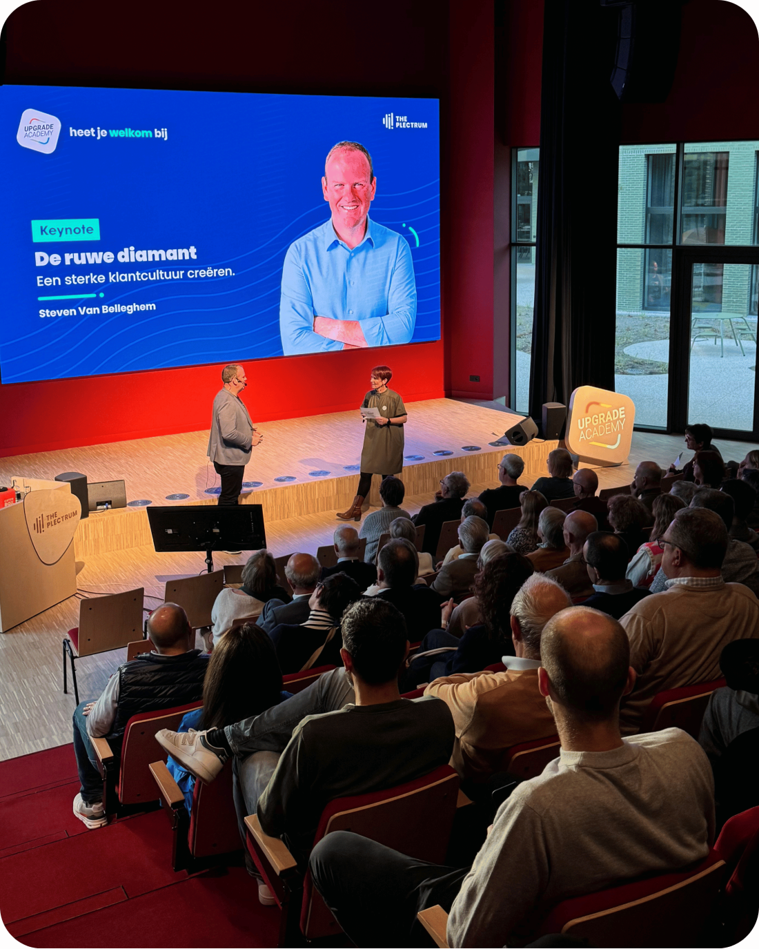 Keynote event bij Upgrade Academy – inspiratie en kennisdeling.
